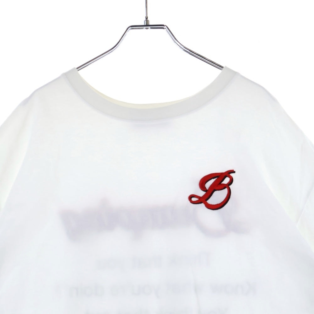 SHAGGIE(シャギー) 両面刺繍 クルーネック半袖Tシャツ カットソー ホワイト SGZUC0622006