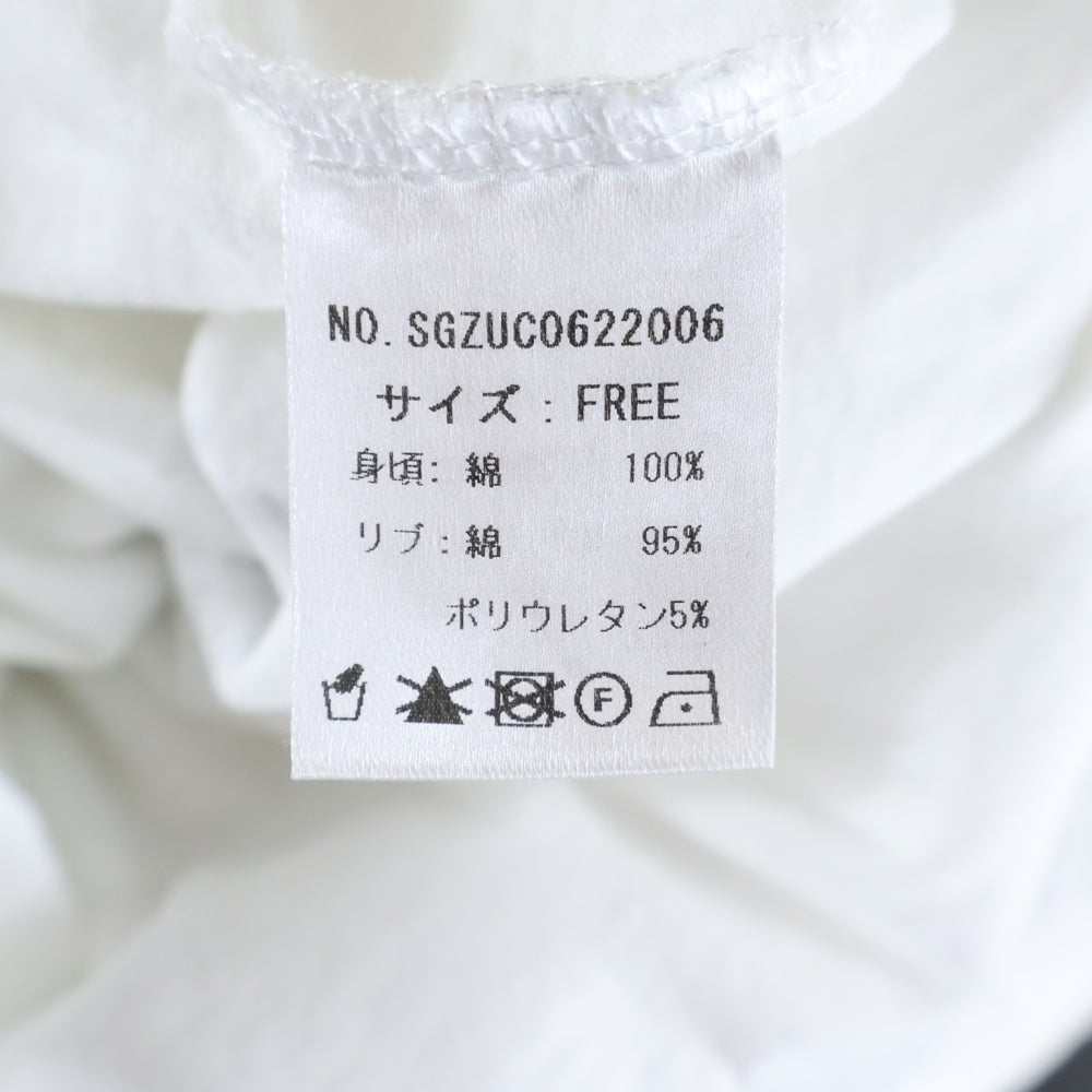 SHAGGIE(シャギー) 両面刺繍 クルーネック半袖Tシャツ カットソー ホワイト SGZUC0622006