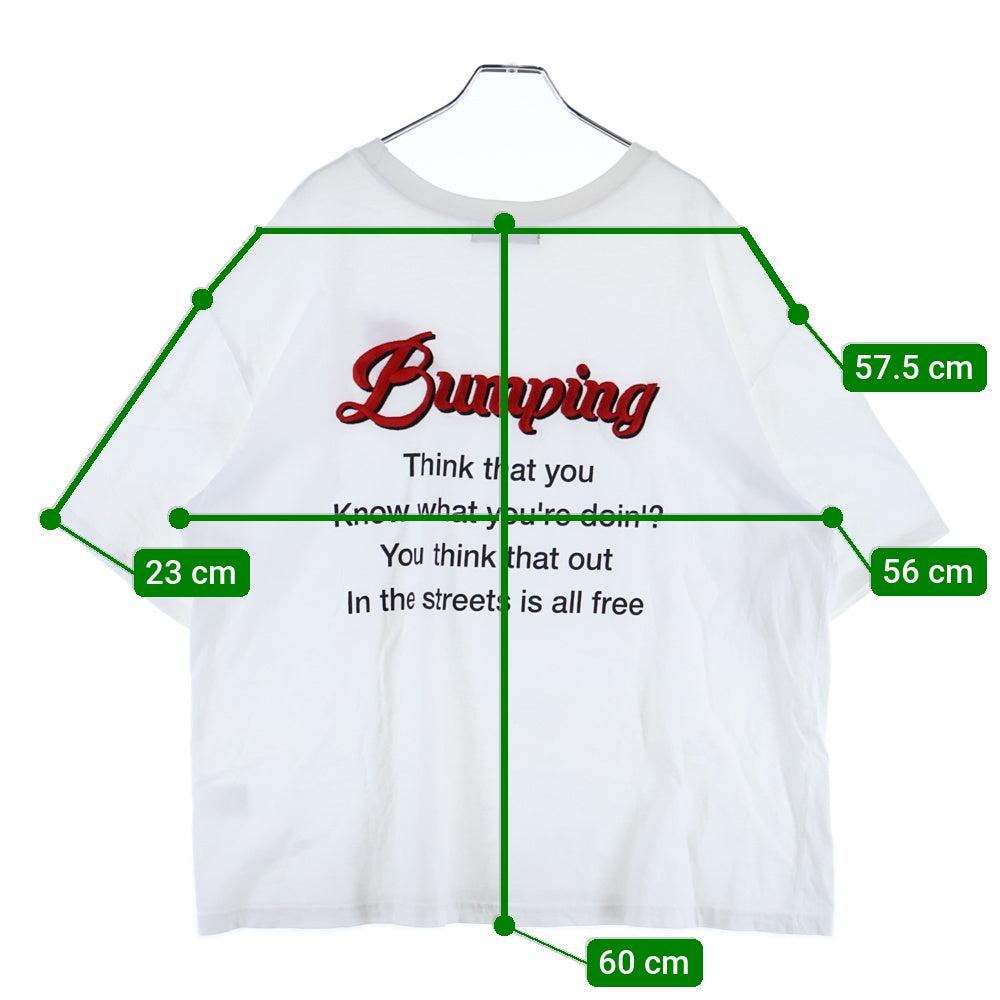 SHAGGIE(シャギー) 両面刺繍 クルーネック半袖Tシャツ カットソー ホワイト SGZUC0622006