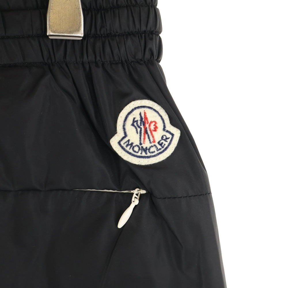 MONCLER(モンクレール) 18AW ロゴパッチ ファスナー付きポケット リブロングパンツ ブラック D20911142800