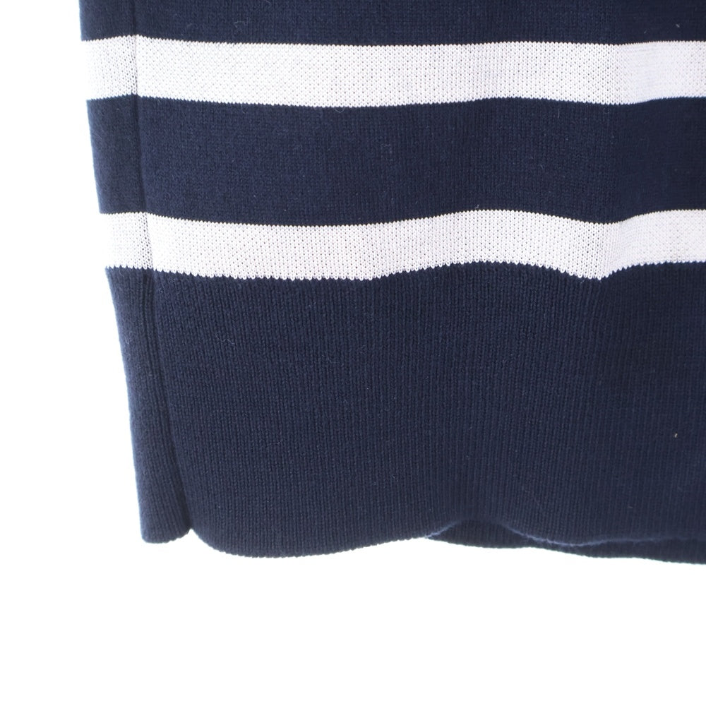 LOUIS VUITTON(ルイヴィトン) 22AW モノグラム フラワー マニリエール 半袖 ニット Tシャツ カットソー レディース ネイビー/ホワイト RW222J OE5 FNKS09
