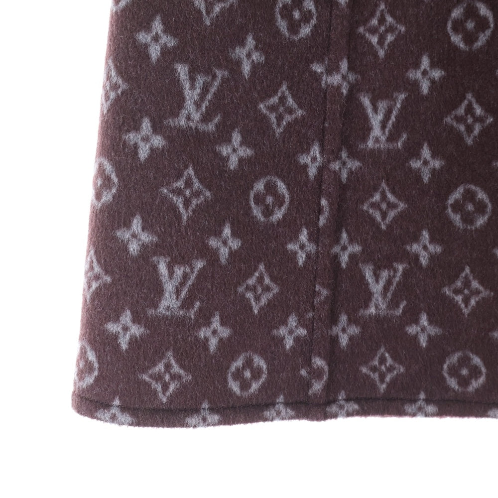 LOUIS VUITTON(ルイヴィトン) 21AW モノグラム マルタンガール ウール シルク ロゴボタン ミニスカート レディース バーガンディー RW212W QS3 FLSK23