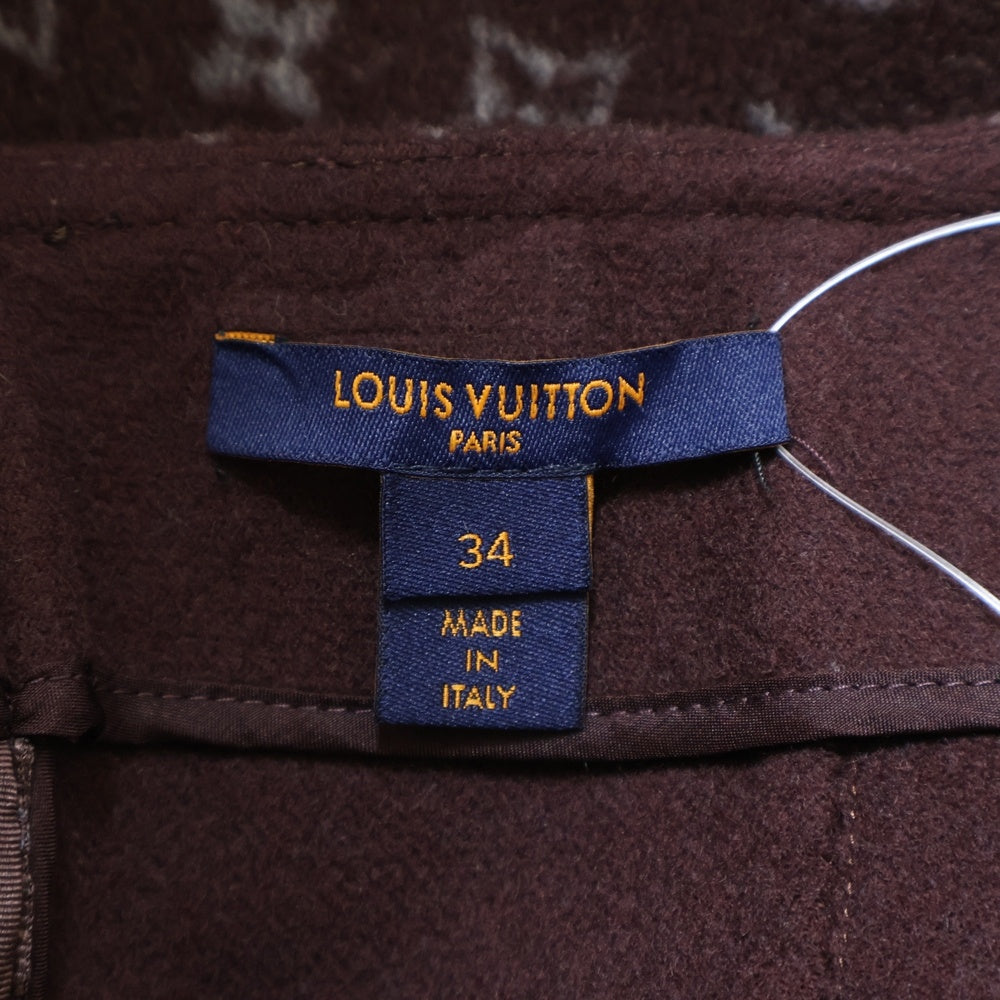 LOUIS VUITTON(ルイヴィトン) 21AW モノグラム マルタンガール ウール シルク ロゴボタン ミニスカート レディース バーガンディー RW212W QS3 FLSK23