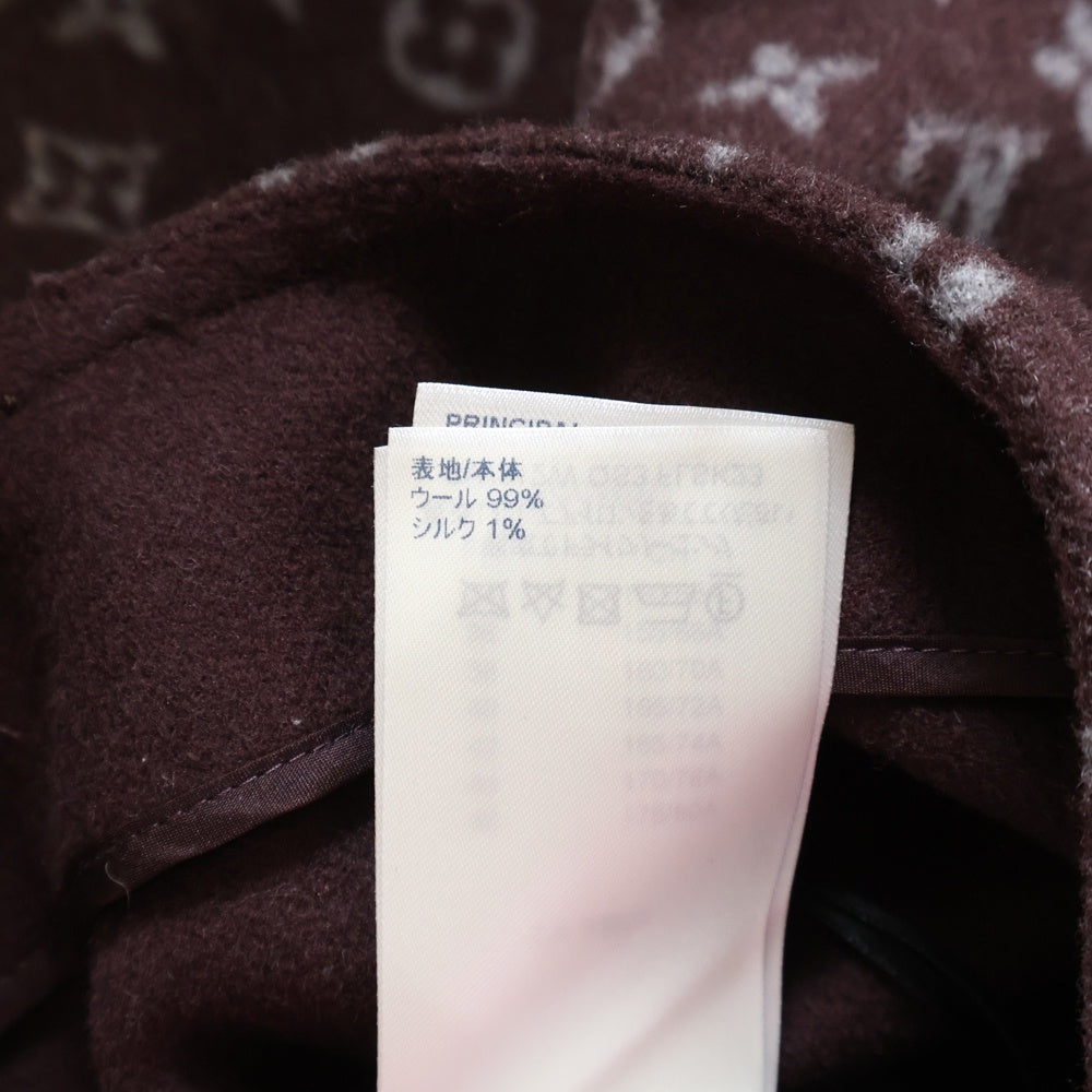 LOUIS VUITTON(ルイヴィトン) 21AW モノグラム マルタンガール ウール シルク ロゴボタン ミニスカート レディース バーガンディー RW212W QS3 FLSK23