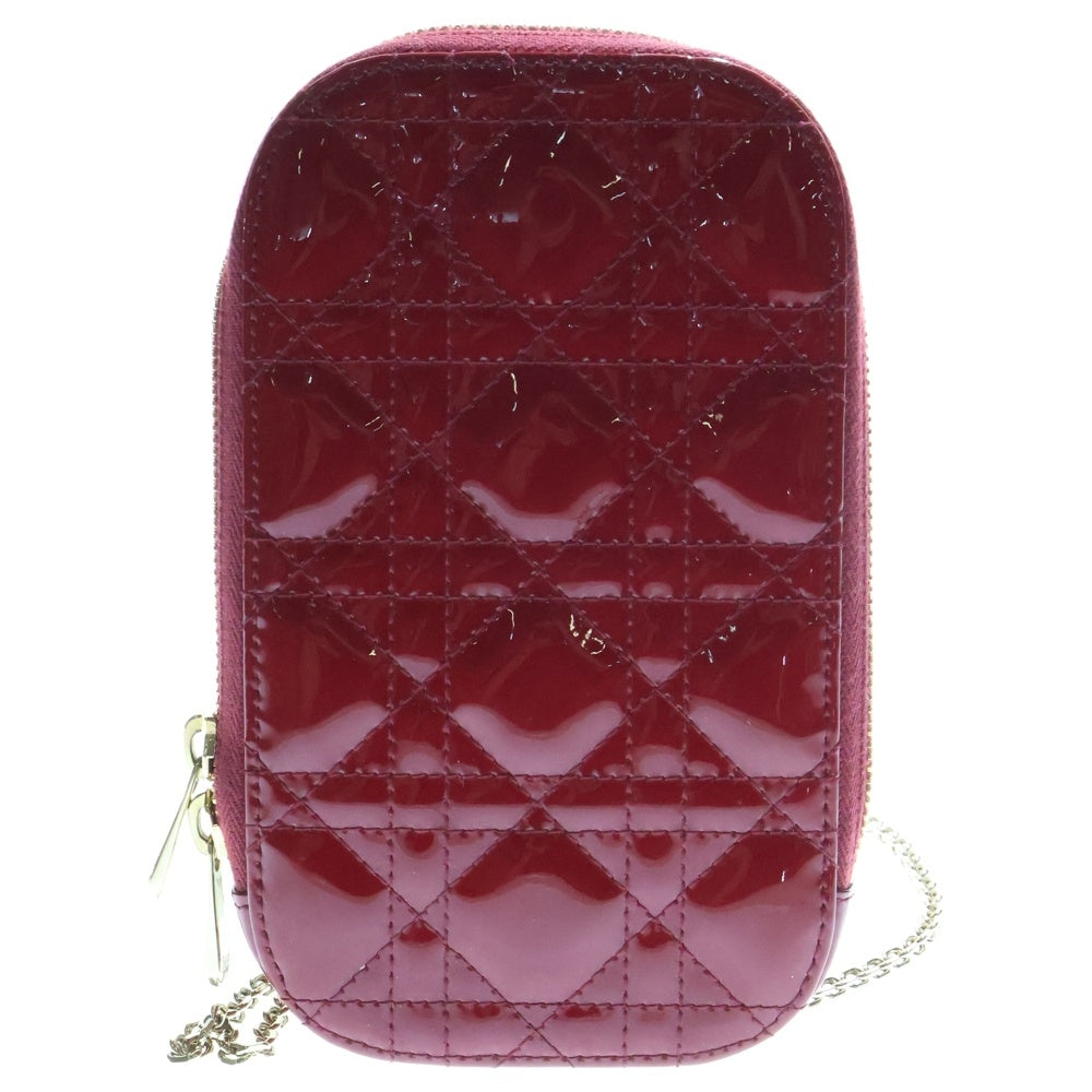 DIOR(ディオール) レディディオール カナージュ パテント フォンホルダー ケース レディース レッド S0872OVRB