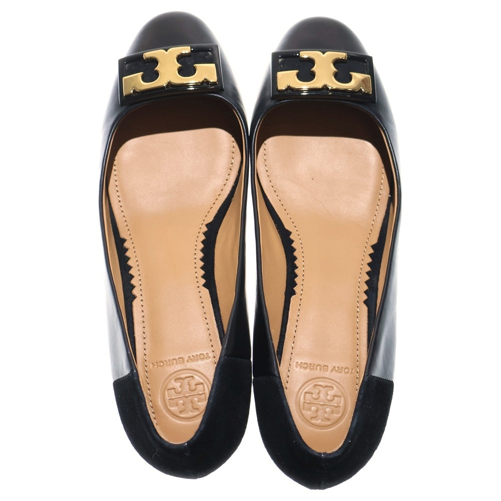 TORY BURCH(トリー バーチ) Tモチーフ スエード切替 レザー ローヒールパンプス ブラック レディース 58320