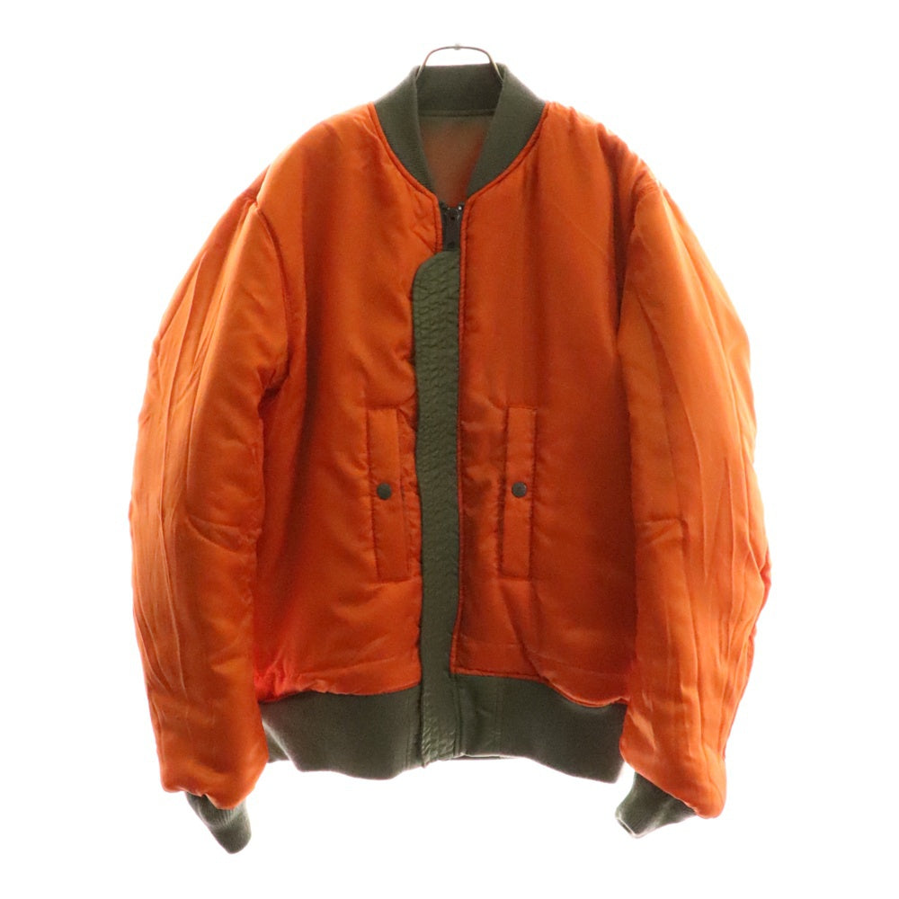 AVIREX(アヴィレックス) MA-1 COMMERCIAL LOGO コマーシャルロゴ リバーシブル ジップアップ フライトジャケット カーキ/オレンジ 6162164