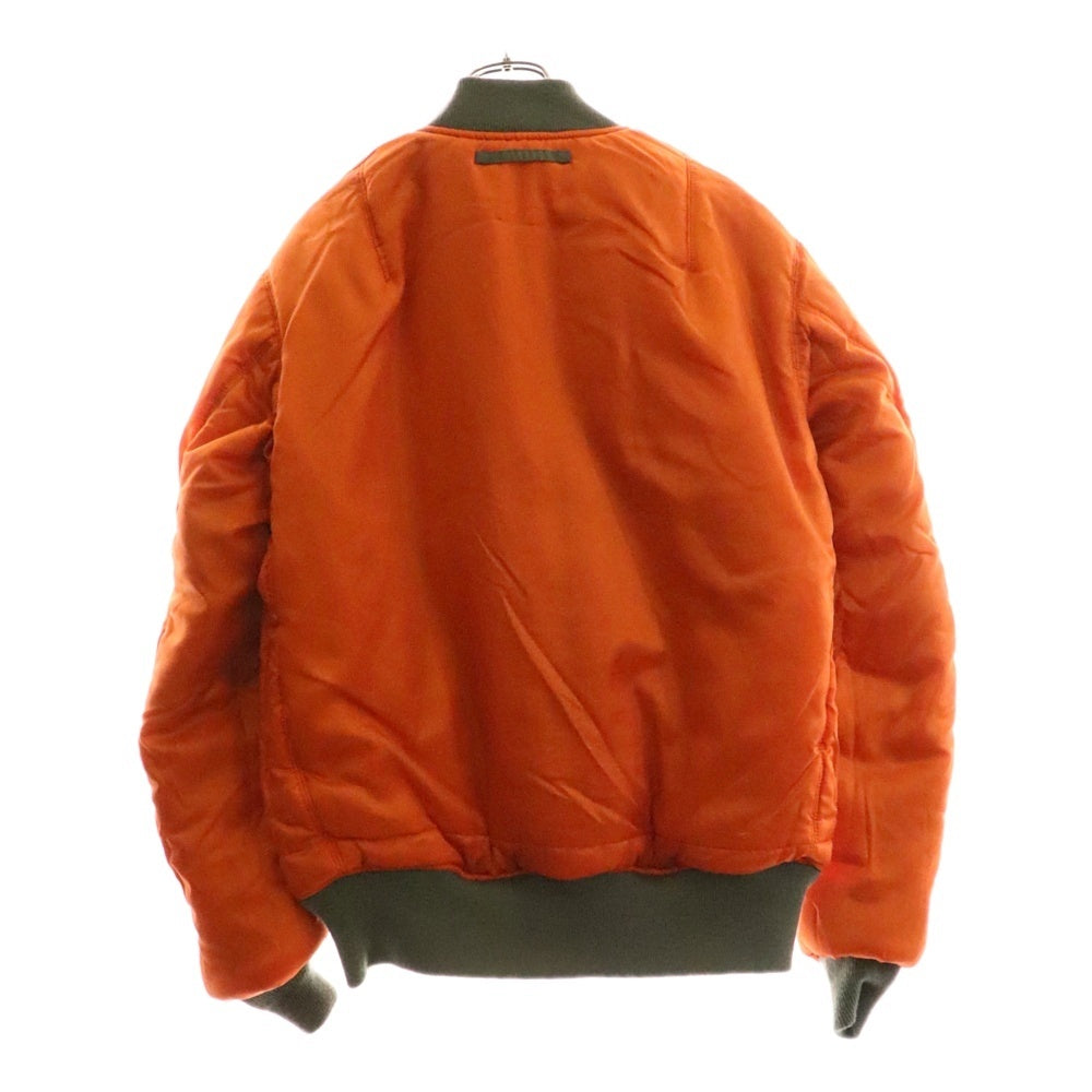AVIREX(アヴィレックス) MA-1 COMMERCIAL LOGO コマーシャルロゴ リバーシブル ジップアップ フライトジャケット カーキ/オレンジ 6162164