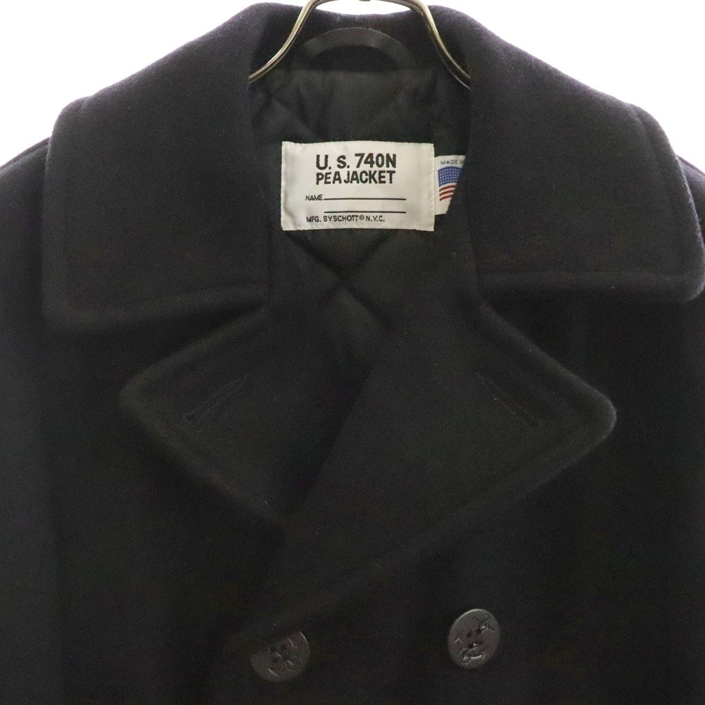 SCHOTT(ショット) U.S. 740N PEA JACKET ウール ダブルブレスト ピーコート ジャケット ネイビー 704 Navy