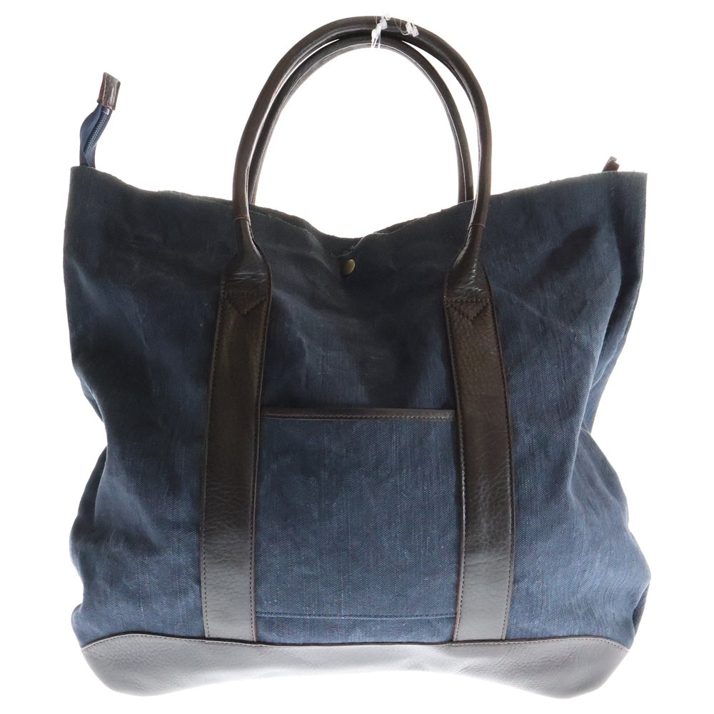 dakota(ダコタ) レザーハンドル セルビッチ デニム ハンドバッグ インディゴ