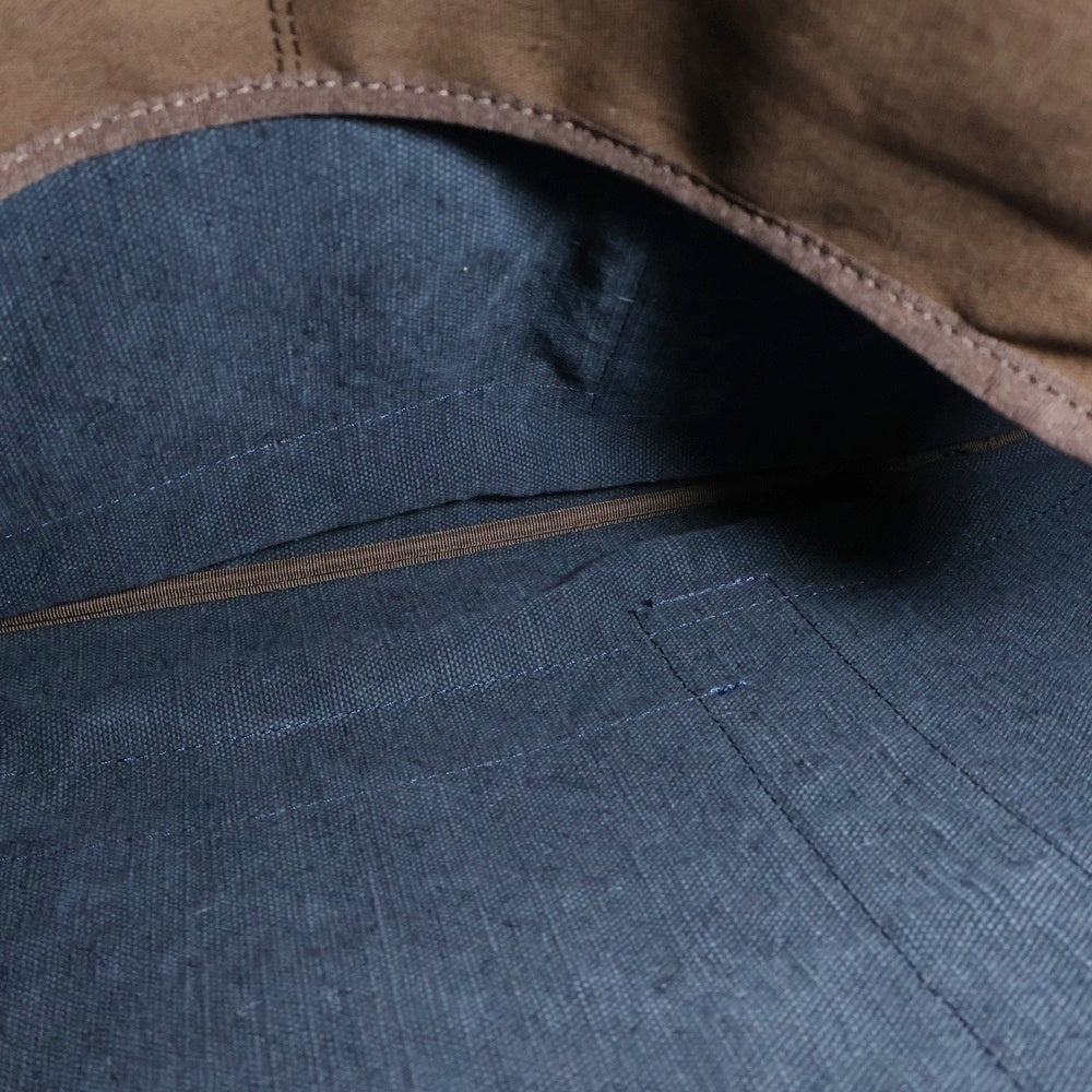 dakota(ダコタ) レザーハンドル セルビッチ デニム ハンドバッグ インディゴ