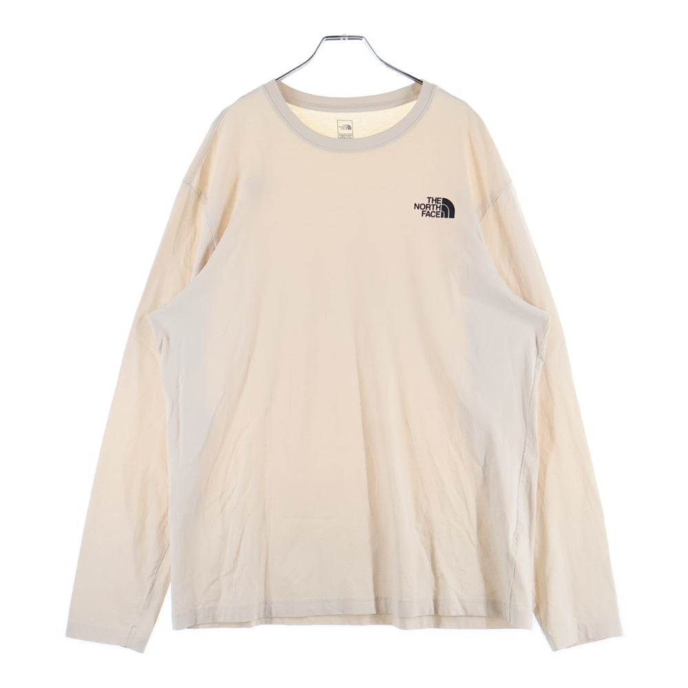 THE NORTH FACE(ザノースフェイス) COTTON BASIC L/S TEE コットン ロゴプリント ベーシック 長袖Tシャツ カットソー ベージュ NT7TN01C