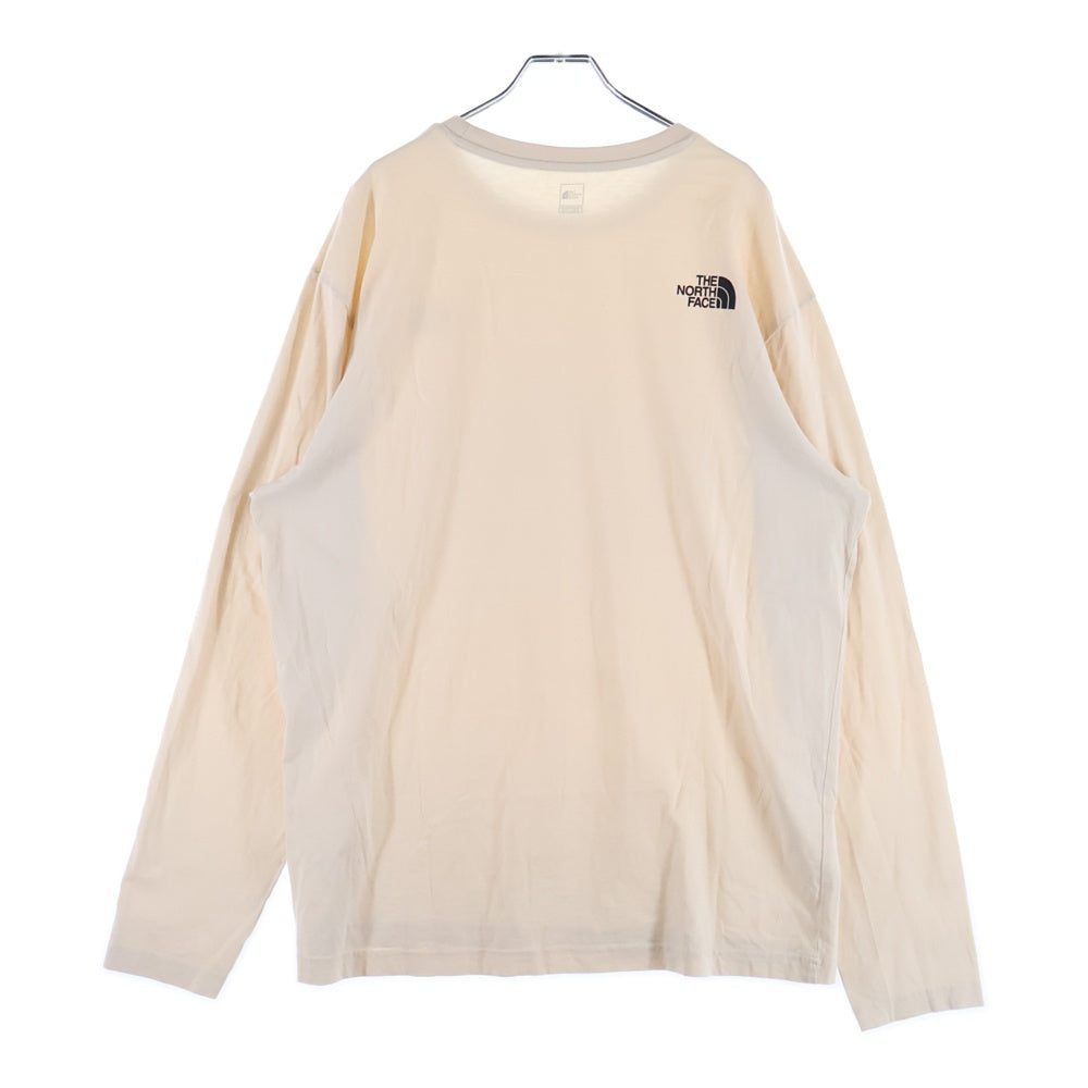 THE NORTH FACE(ザノースフェイス) COTTON BASIC L/S TEE コットン ロゴプリント ベーシック 長袖Tシャツ カットソー ベージュ NT7TN01C