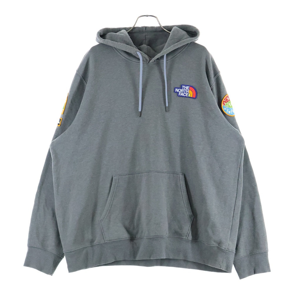 THE NORTH FACE(ザノースフェイス) NOVELTY PATCH HOODIE ノベルティパッチ プルオーバーフーディー パーカー スウェット グレー A55UG