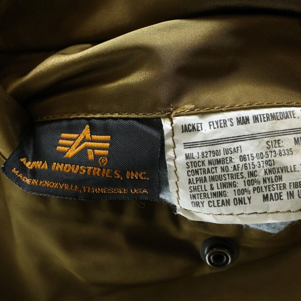ALPHA INDUSTRIES(アルファ インダストリーズ) MA-1 エムエーワン フライトジャケット ブラウン MIL-J-82790J
