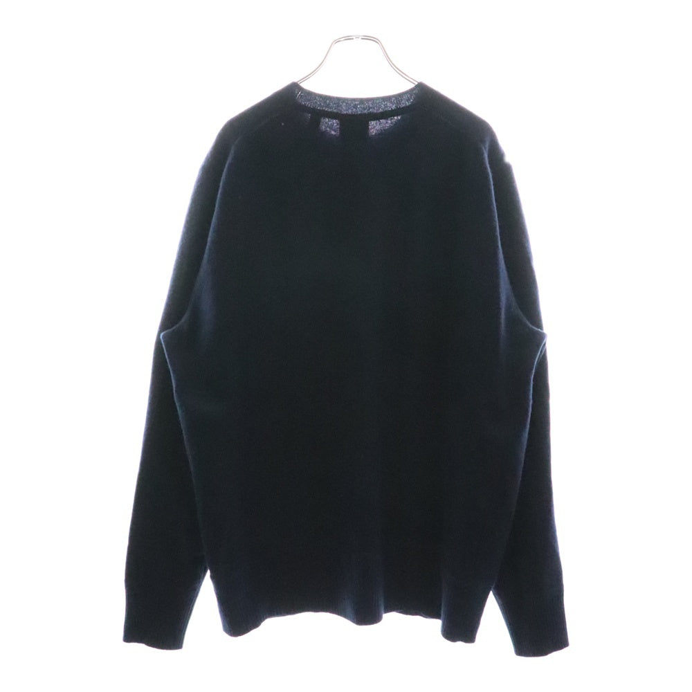 BURBERRY(バーバリー) カシミヤ エンブロイダリー クルーネック セーター ネイビー 8018645