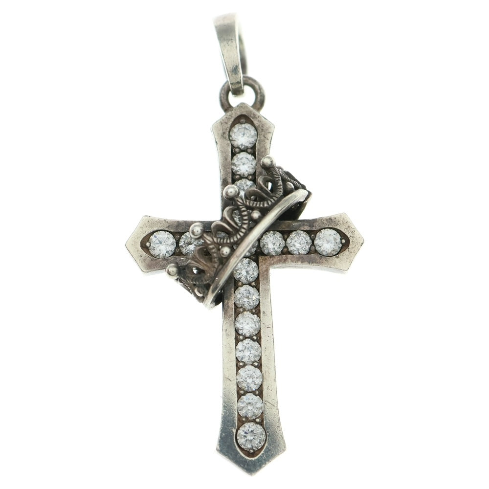 Justin Davis(ジャスティンデイヴィス) CROSS WITH CROWN/STONE クロス クラウン ペンダントトップ シルバー