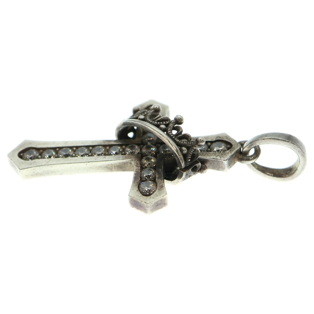 Justin Davis(ジャスティンデイヴィス) CROSS WITH CROWN/STONE クロス クラウン ペンダントトップ シルバー