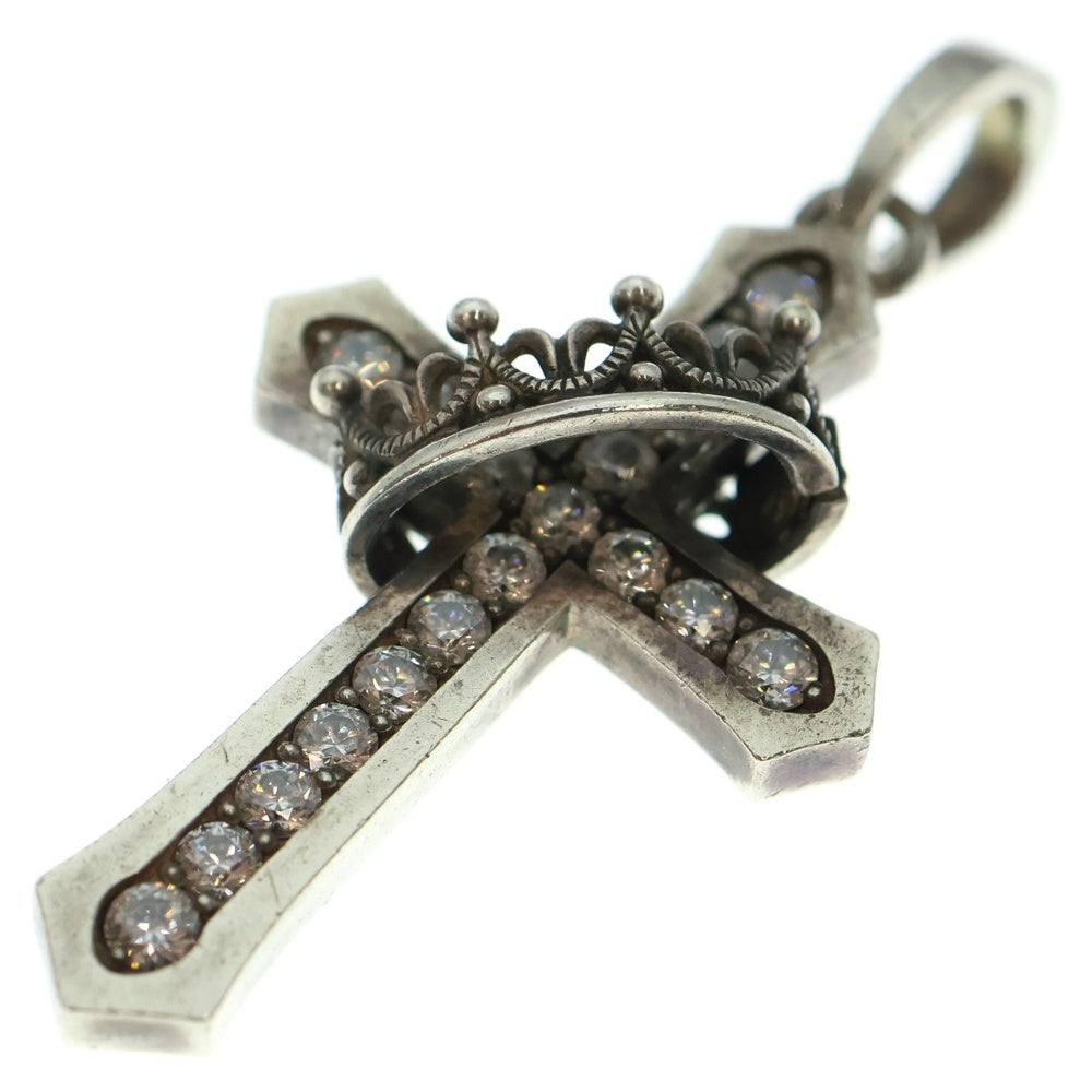 Justin Davis(ジャスティンデイヴィス) CROSS WITH CROWN/STONE クロス クラウン ペンダントトップ シルバー