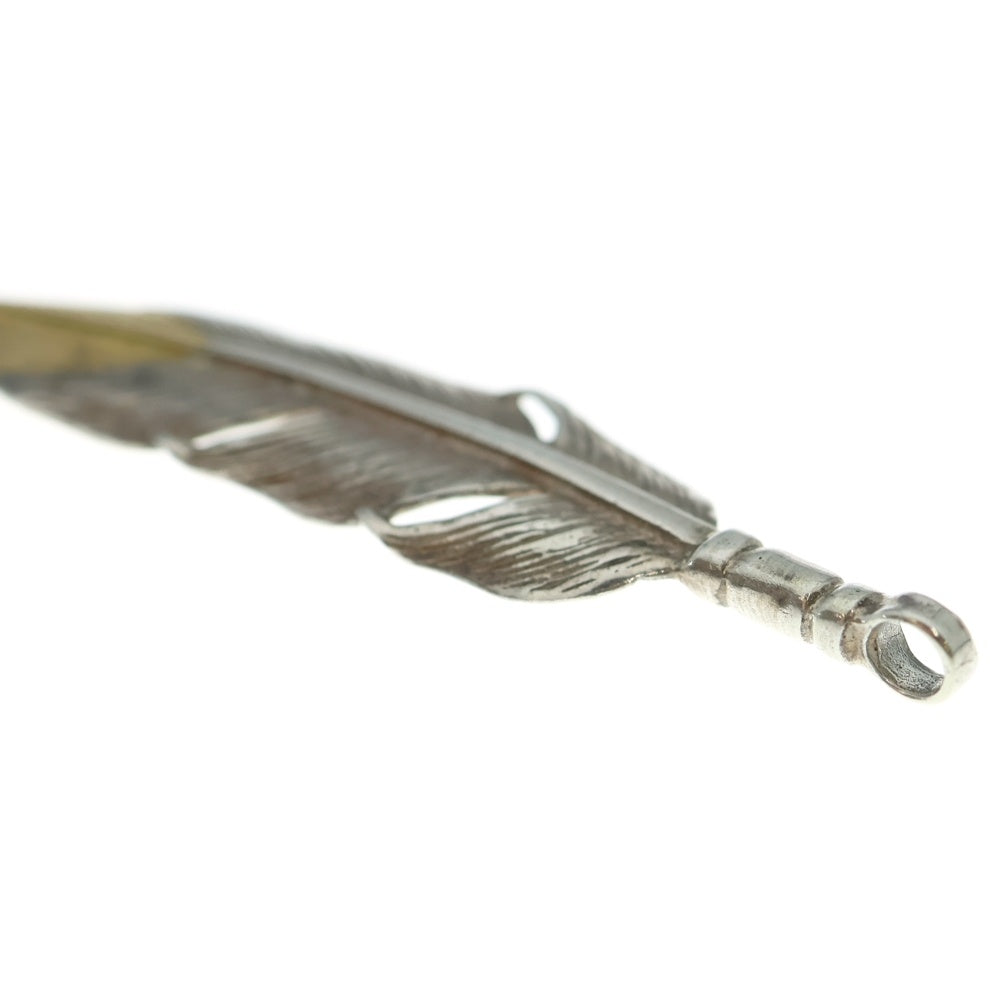 REDMAN(レッドマン) 先金大フェザー 左向き ペンダントトップ シルバー/ゴールド RM-104-L-SG