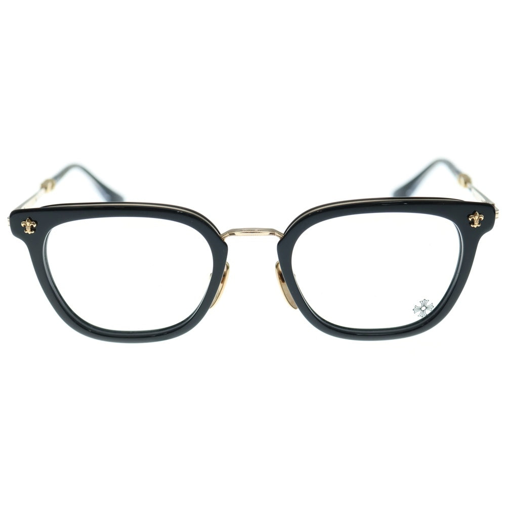 CHROME HEARTS(クロムハーツ) STRAPADICTOME ストゥラパディクトム スクエアフレーム ウェリントンサングラス 眼鏡 ブラック/ゴールド
