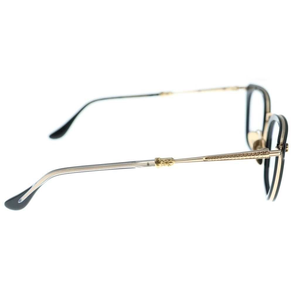 CHROME HEARTS(クロムハーツ) STRAPADICTOME ストゥラパディクトム スクエアフレーム ウェリントンサングラス 眼鏡 ブラック/ゴールド