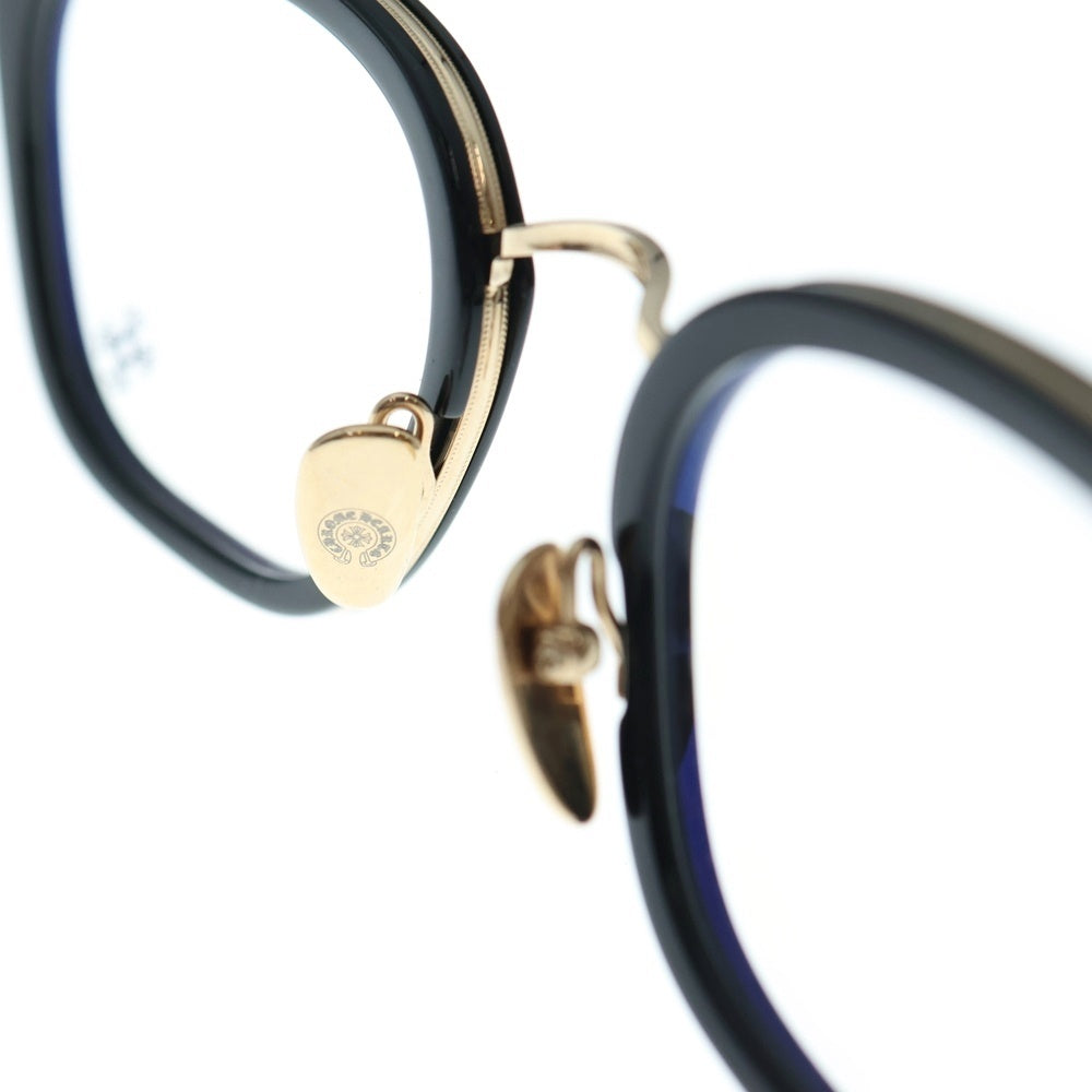 CHROME HEARTS(クロムハーツ) STRAPADICTOME ストゥラパディクトム スクエアフレーム ウェリントンサングラス 眼鏡 ブラック/ゴールド