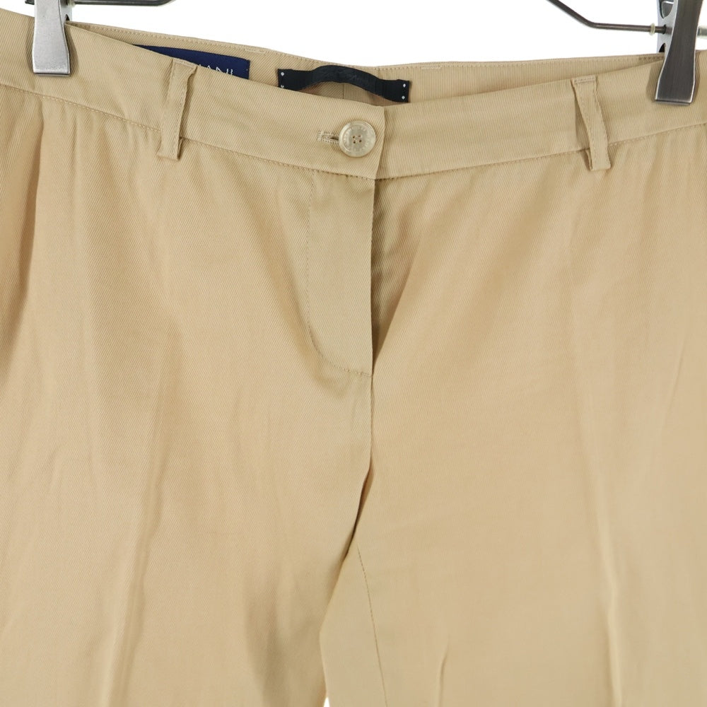 NO BRAND(ノーブランド) LES COPAINS(レコパン)センタープレス テーパード パンツ ベージュ レディース 046984