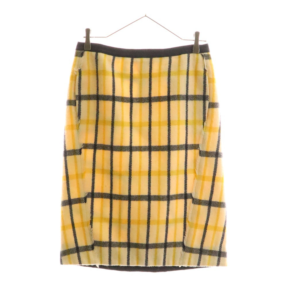 DRAWER(ドゥロワー) ウール チェックスカート ベージュ/イエロー レディース 6524-299-0788