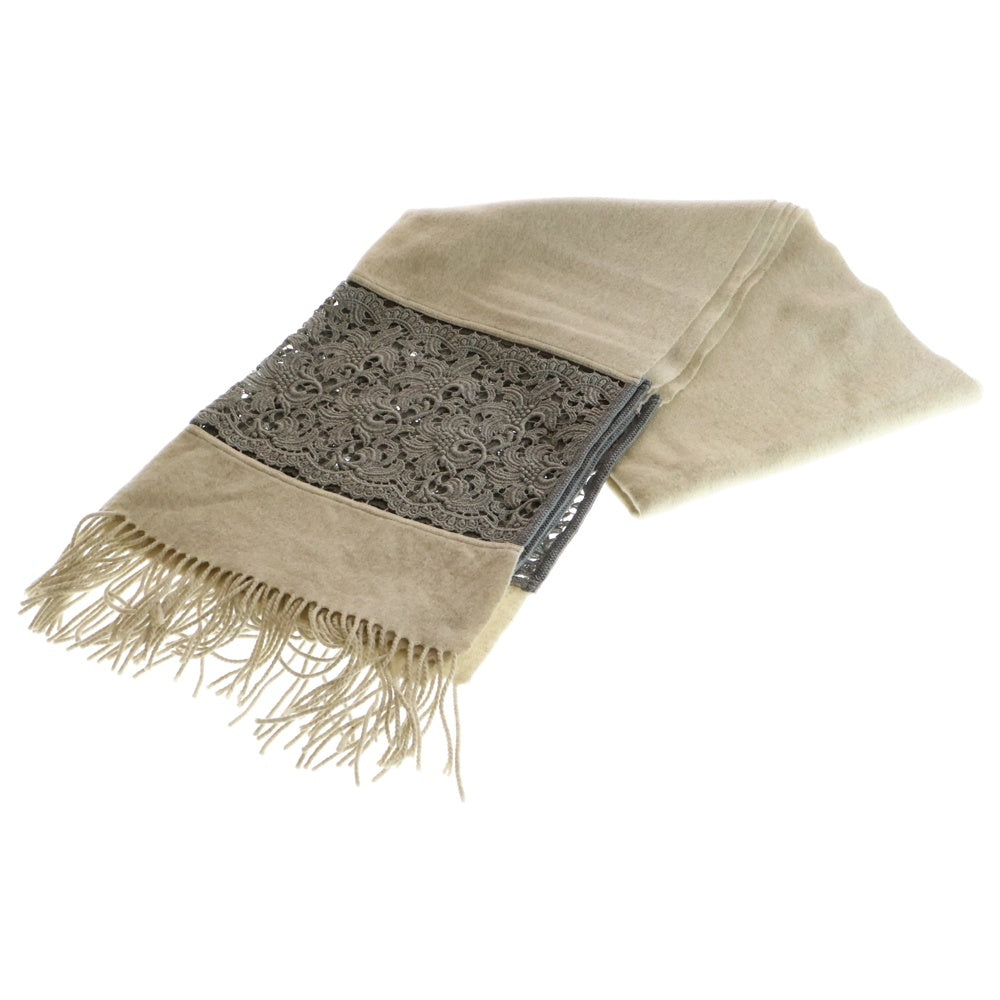 NO BRAND(ノーブランド) CAROLINE CHARLES(キャロライン チャールズ)マフラー ストール ベージュ/グレー