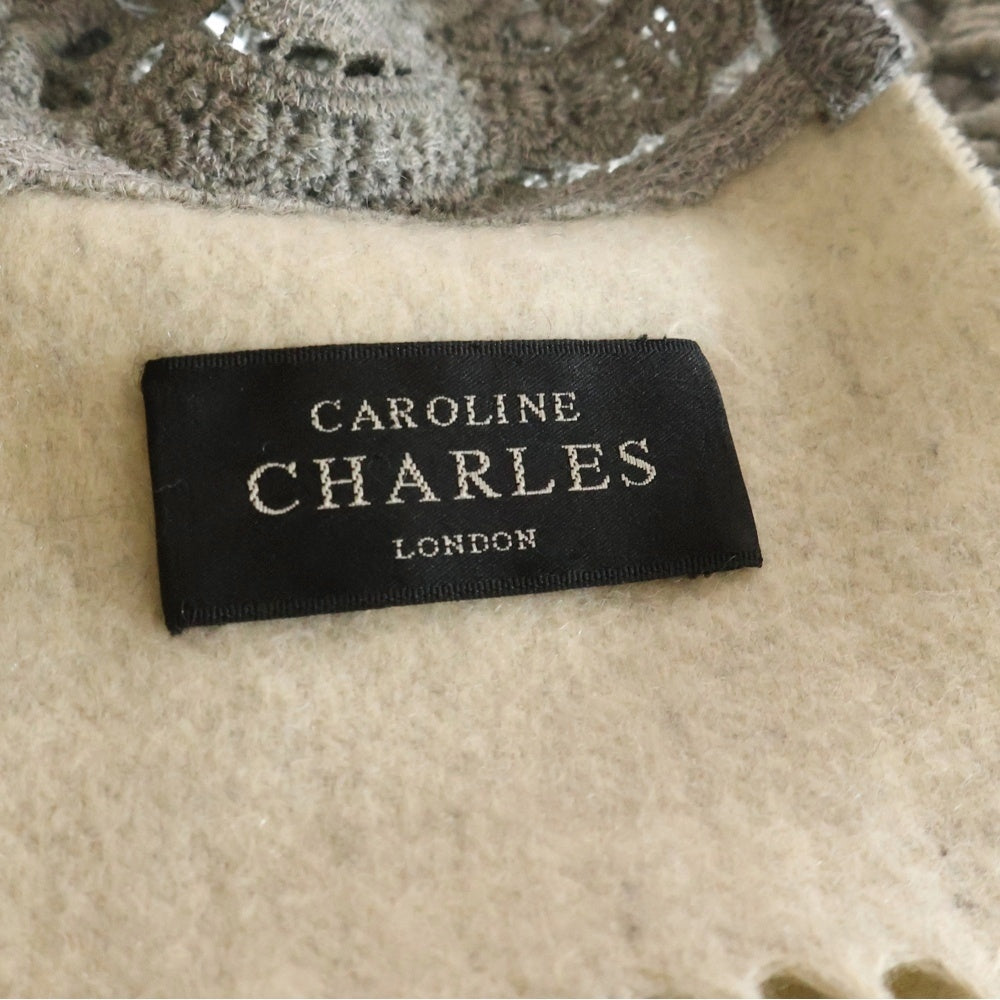 NO BRAND(ノーブランド) CAROLINE CHARLES(キャロライン チャールズ)マフラー ストール ベージュ/グレー