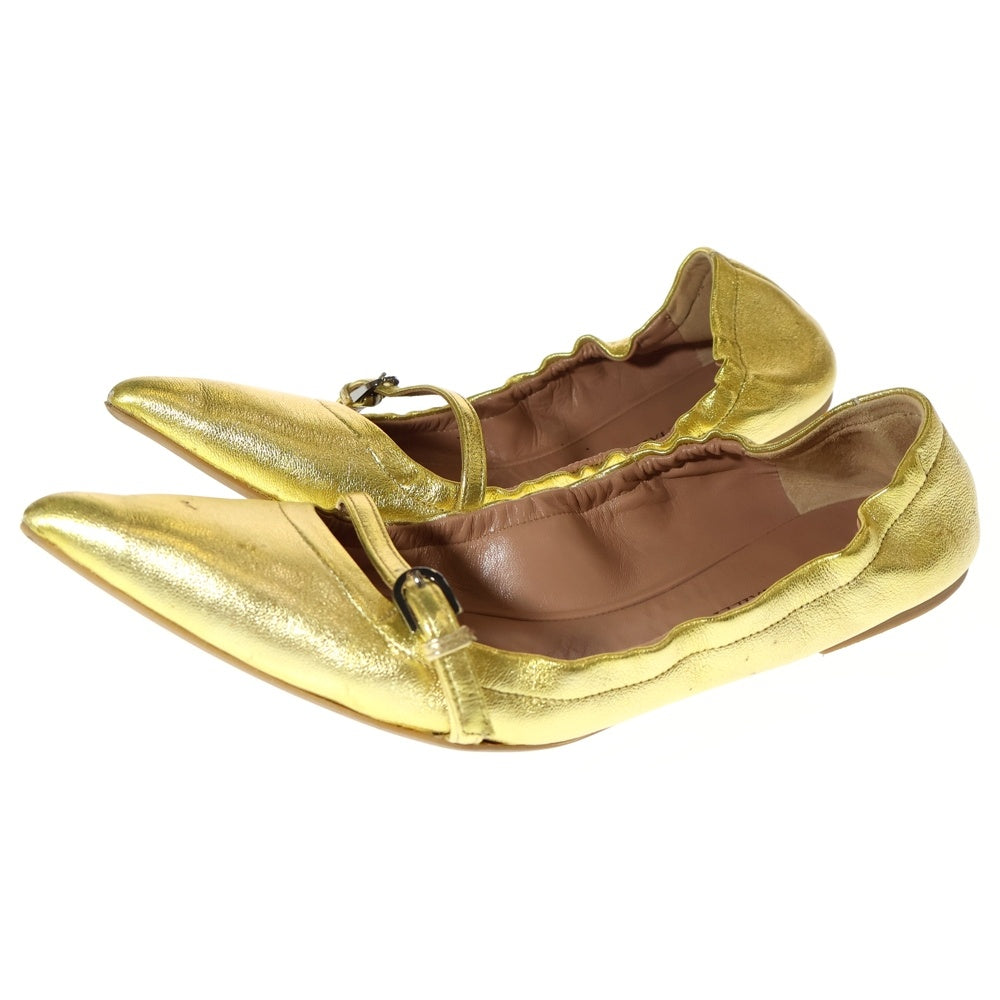 DRESSTERIOR(ドレステリア) ストラップ レザーパンプス シュージュ イエロー レディース