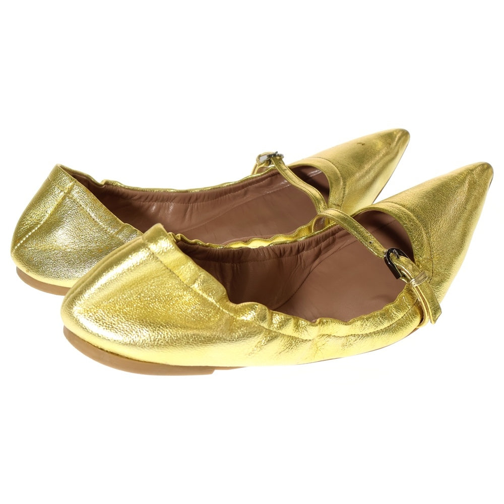 DRESSTERIOR(ドレステリア) ストラップ レザーパンプス シュージュ イエロー レディース