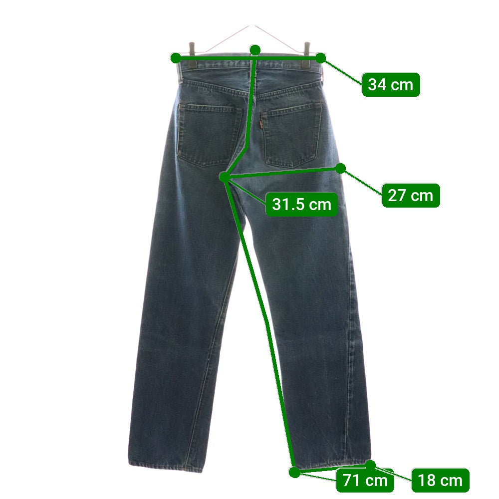 Levi's(リーバイス) 70S VINTAGE 501 66後期 ボタン裏6 スモールe チェーンステッチ 赤耳 ボタンフライ ヴィンテージ デニムパンツ レディース インディゴ