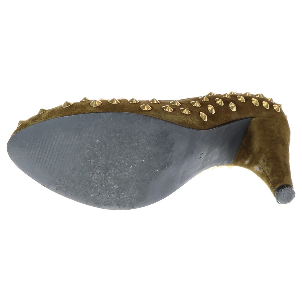 NO BRAND(ノーブランド) HAVABA(ハバナ)スタッズ スウェード パンプス ブラウン レディース