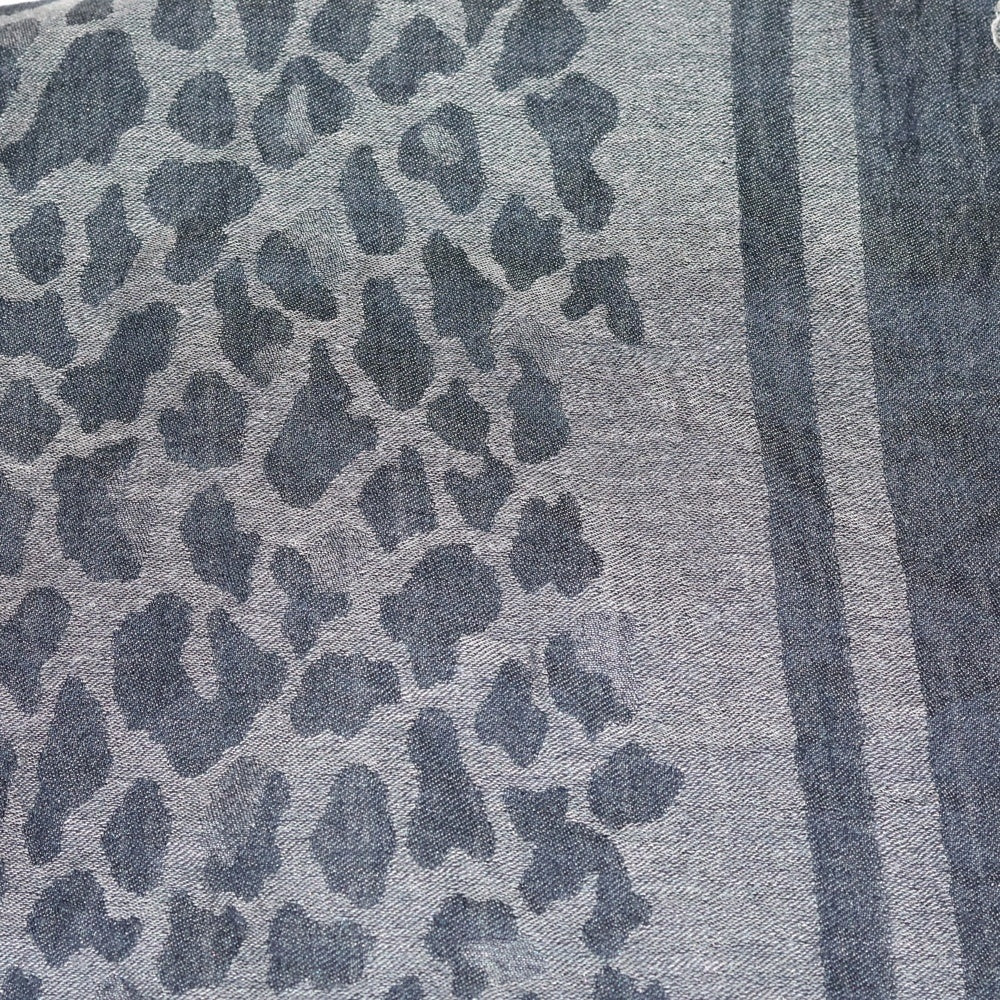 ARMANI COLLEZIONI(アルマーニ コレツィオーニ) アニマル柄 カットオフ スカーフ ブラック/グレー