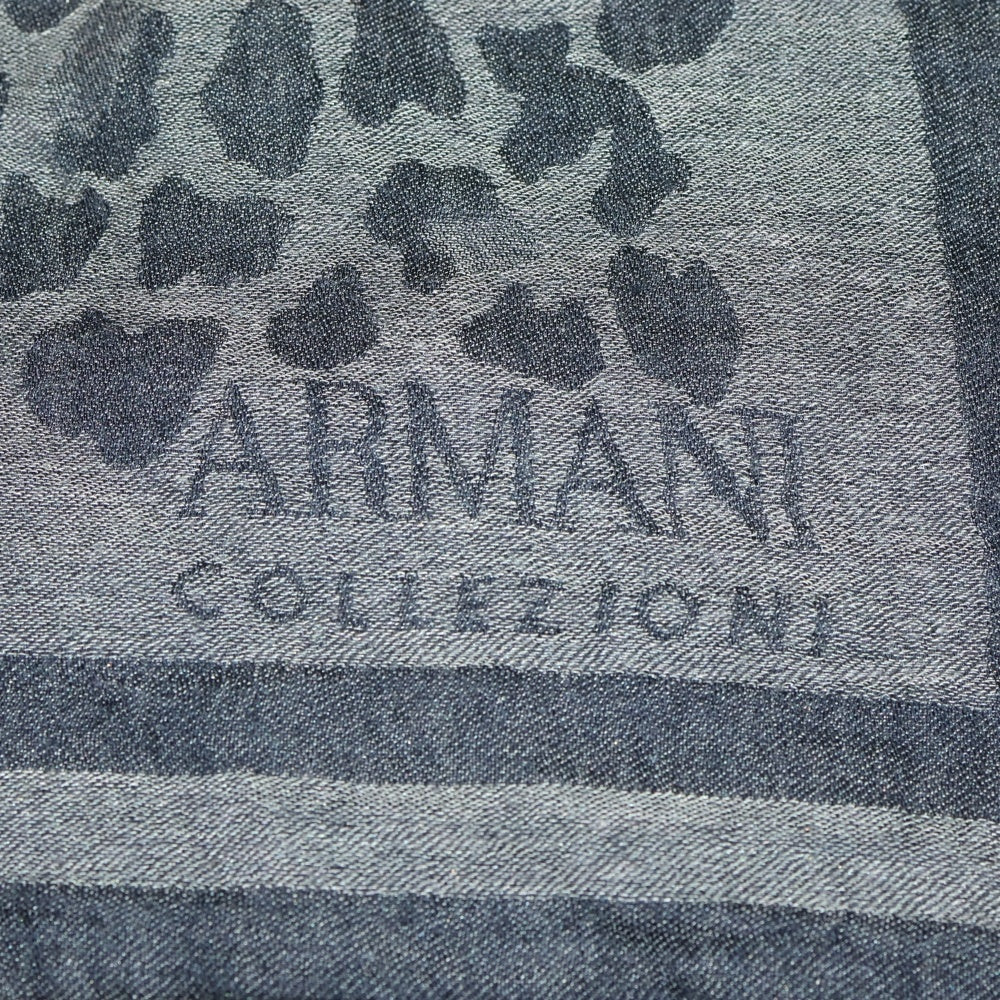 ARMANI COLLEZIONI(アルマーニ コレツィオーニ) アニマル柄 カットオフ スカーフ ブラック/グレー