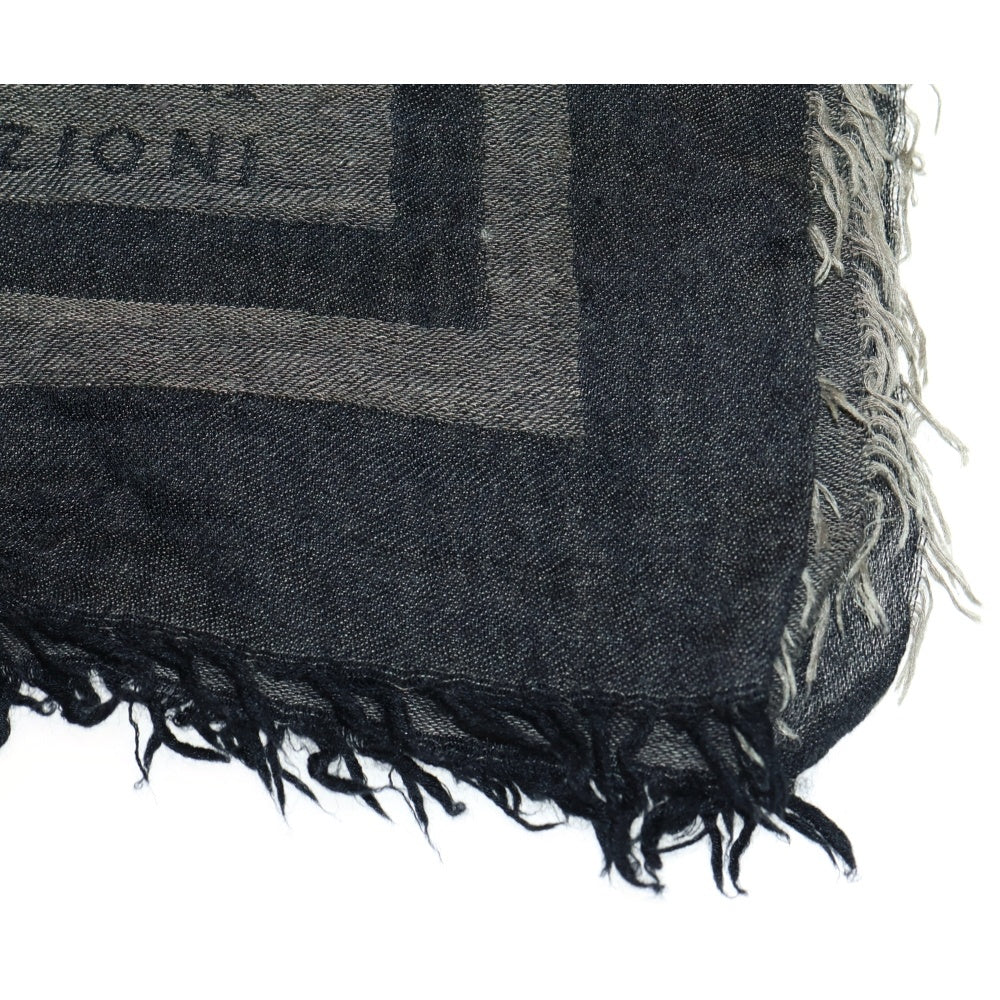 ARMANI COLLEZIONI(アルマーニ コレツィオーニ) アニマル柄 カットオフ スカーフ ブラック/グレー