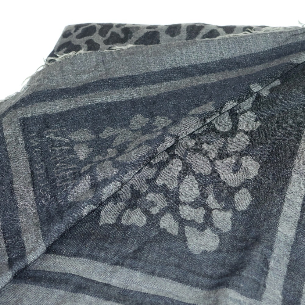 ARMANI COLLEZIONI(アルマーニ コレツィオーニ) アニマル柄 カットオフ スカーフ ブラック/グレー