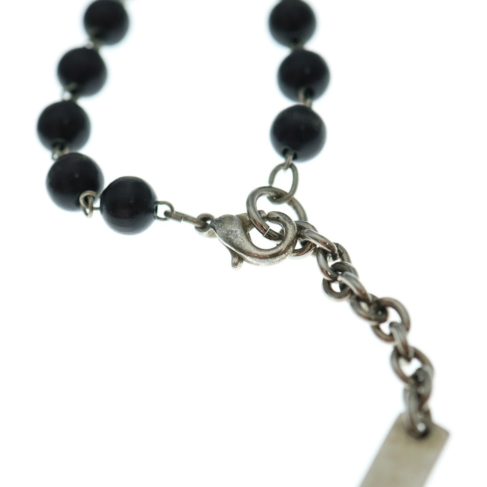 DOLCE & GABBANA(ドルチェアンドガッバーナ) ロザリオ クロスネックレス ブラック/シルバー