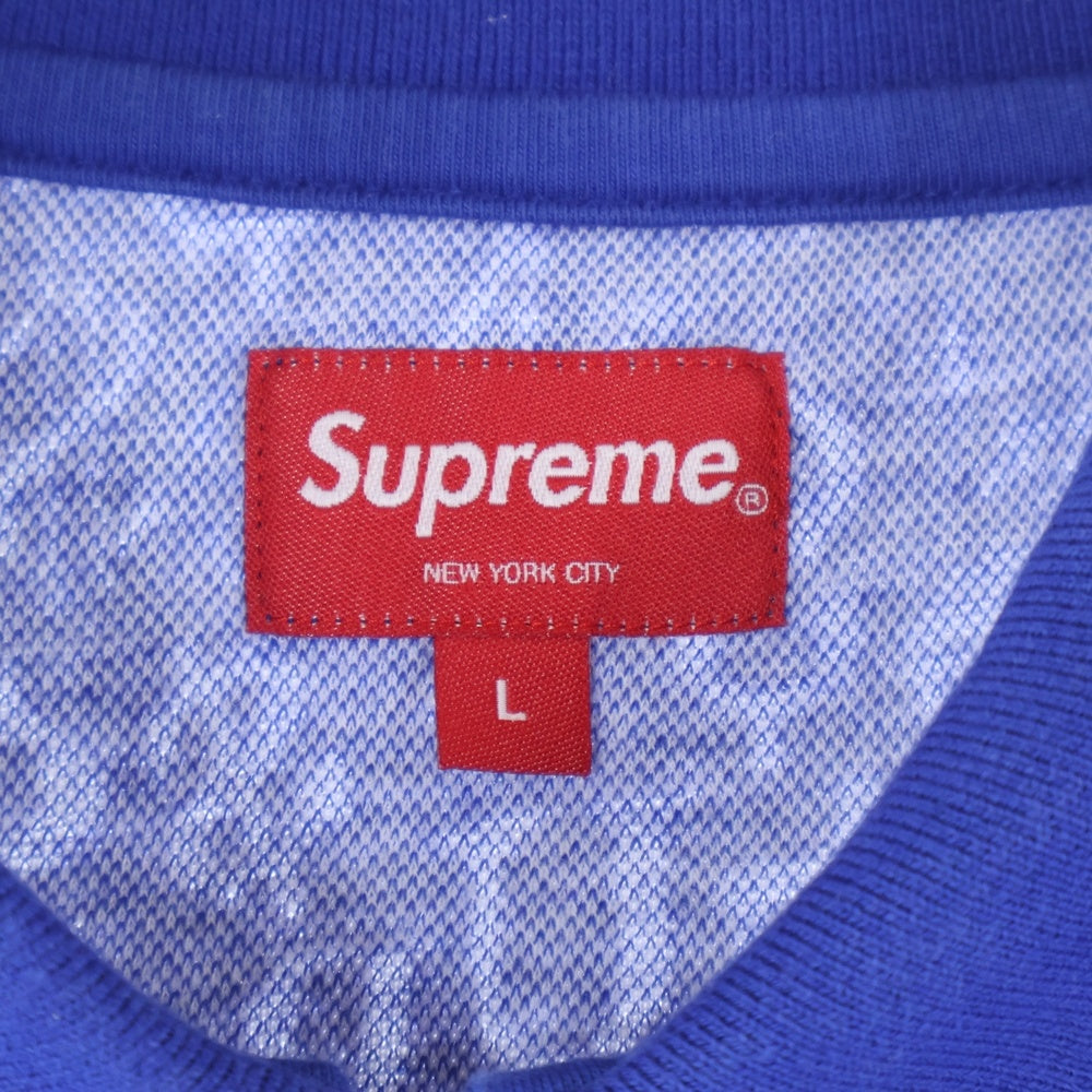 SUPREME(シュプリーム) 22AW Currency Jaquard Zip L/S Polo 総柄 ハーフジップ 長袖ポロニットセーター ブルー