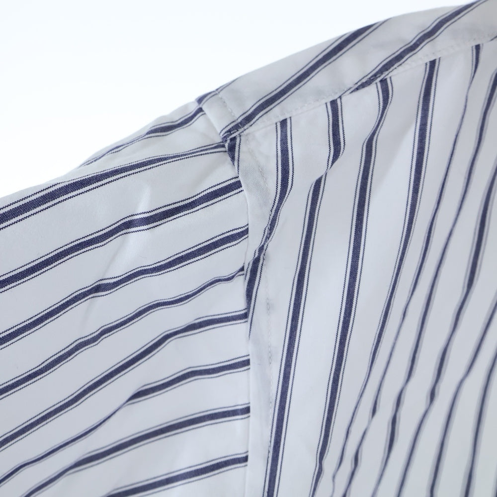 N.HOOLYWOOD(エヌハリウッド) 17AW CUT OFF COLLAR STRIPED SHIRT カット オフ カラー 6B 胸ポケット ストライプ柄 長袖シャツ ホワイト 172-SH08-042