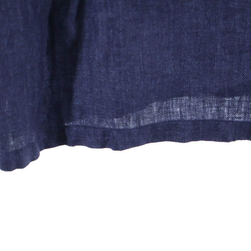 Brilla per il gusto(ブリッラ ペル イル グスト) リネン ソリッド オープンカラー 長袖シャツ ネイビー 24-11-0133-306