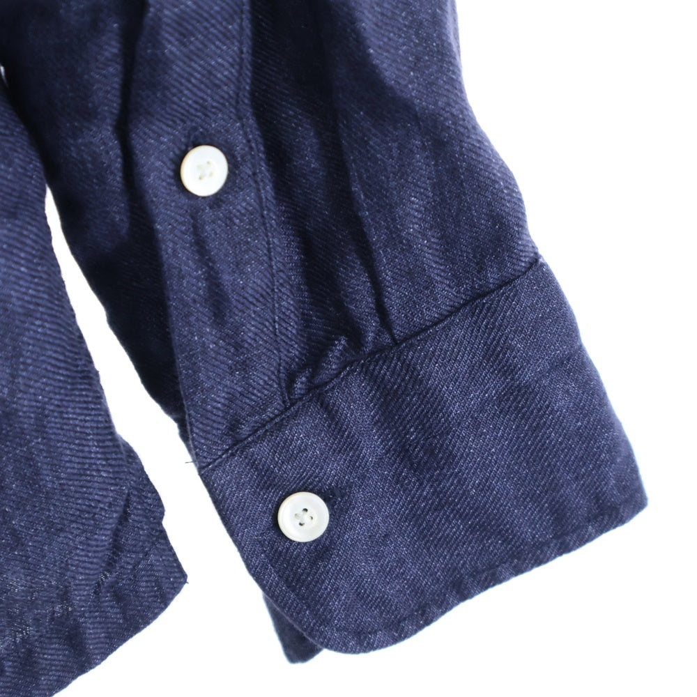 Brilla per il gusto(ブリッラ ペル イル グスト) リネン ソリッド オープンカラー 長袖シャツ ネイビー 24-11-0133-306