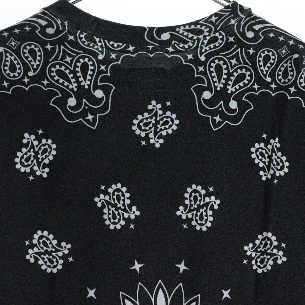 SUPREME(シュプリーム) 21SS Bandana Small box Tee バンダナ総柄 スモールボックスロゴTシャツ 半袖クルーネックカットソー ブラック