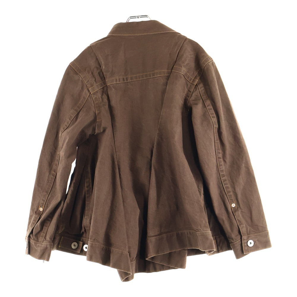 Sacai(サカイ) WOMEN'S ASYMMETRIC DENIM JACKET ウィメンズ アシンメトリー デニムジャケット レディース ブラウン 25-07955