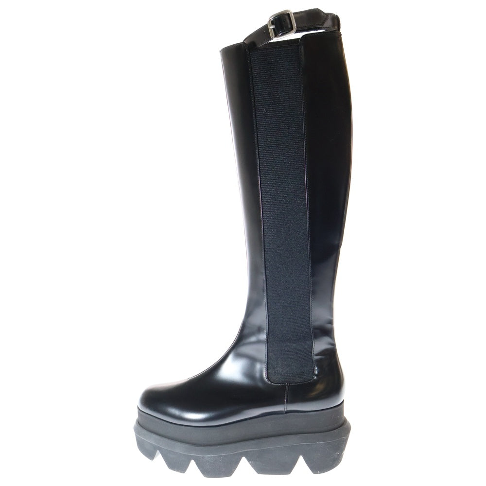 Sacai(サカイ) 21AW LEATHER LONG BOOTS レザー サイドジップ ロングブーツ レディース ブラック 21-05758