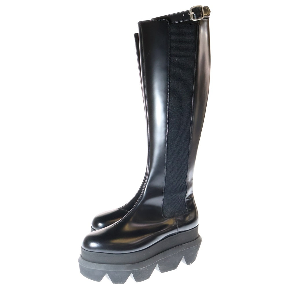 Sacai(サカイ) 21AW LEATHER LONG BOOTS レザー サイドジップ ロングブーツ レディース ブラック 21-05758
