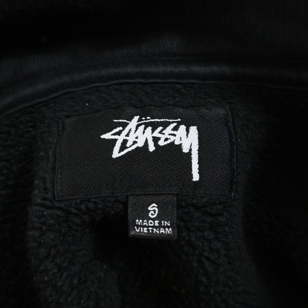 STUSSY(ステューシー) 24SS HALF ZIP MOCK NECK SWEATSHIRT ハーフジップ モックネック スウェットシャツ トレーナー ブラック 118539
