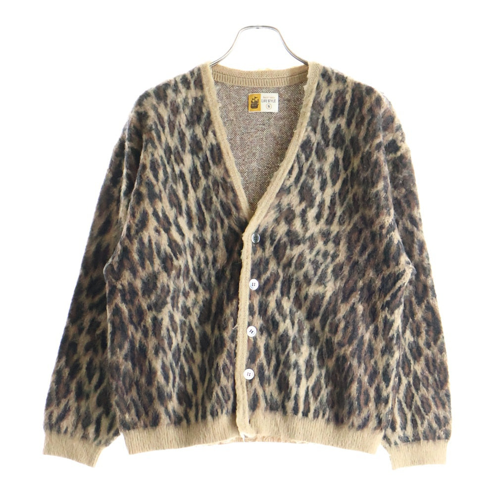 SAINT MICHAEL(セントマイケル) 24AW MOHAIR CARDIGAN レオパード モヘアカーディガン ニット ブラウン SM-YS1-0000-059